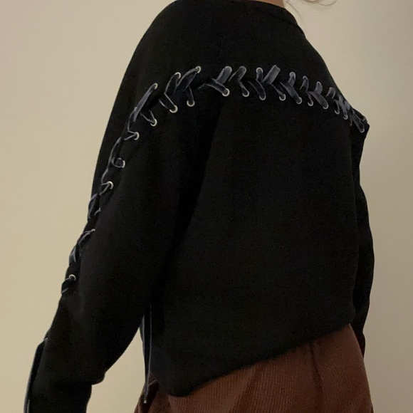 Maje Rope Detail Crewneck Sweater Size 1 - Picture 3 of 7